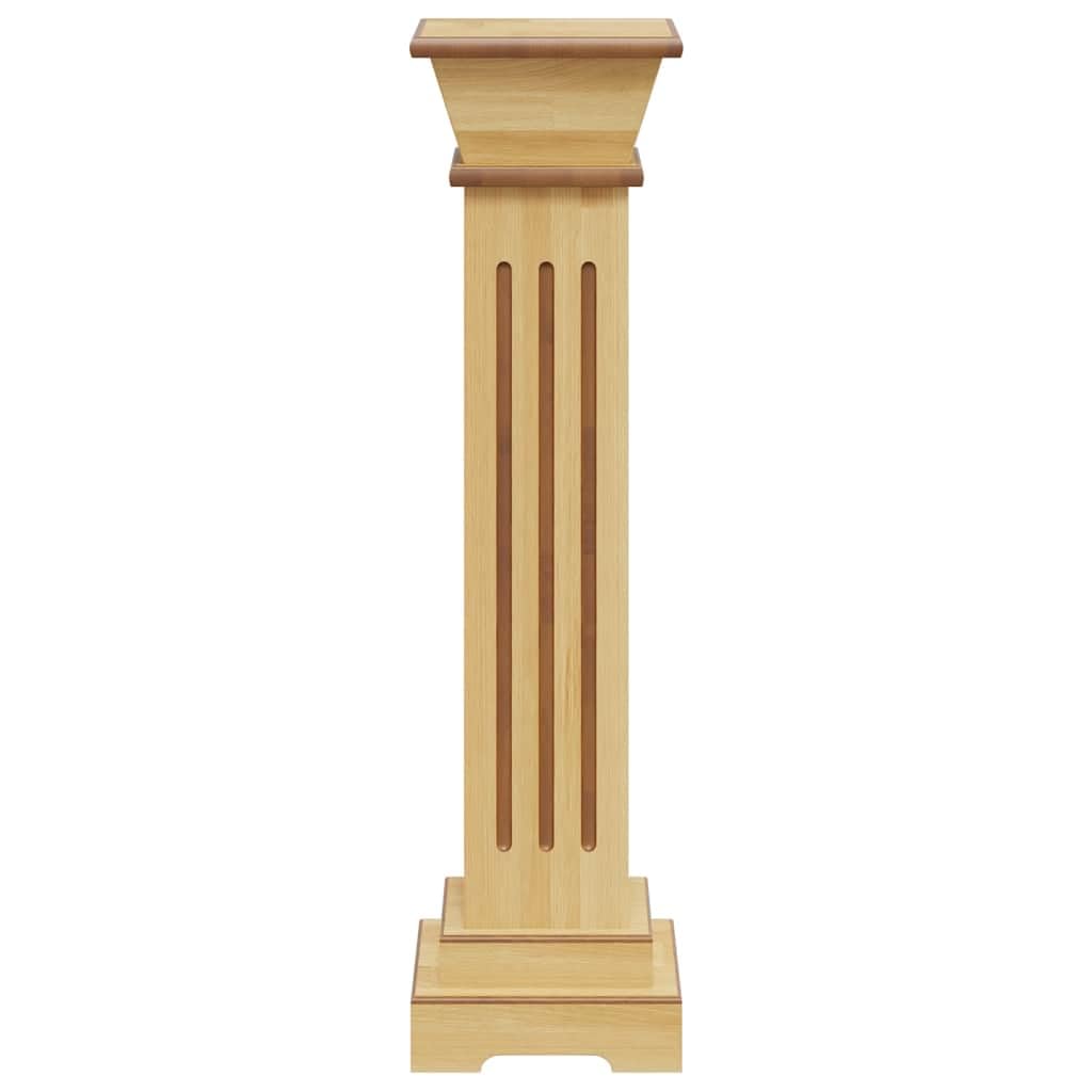 Klasyczny stojak na rośliny kolumnowy z jasnego drewna, 17 x 17 x 66 cm, z dużą podstawą na kwiaty i rośliny doniczkowe, konstrukcja MDF, stabilny i łatwy w pielęgnacji, idealny do salonu,
