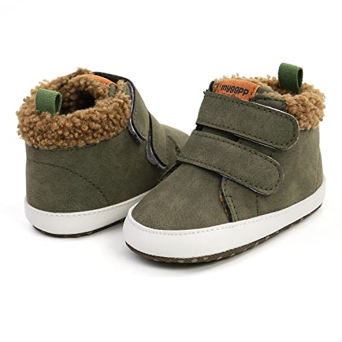 Image of SOFMUO Baby Boys Girls High Top Ankle PU Leather Sneakers Soft Rubber Sole Infant Moccasins Newborn Oxford Loafers Anti-Slip Toddler Wedding Uniform Dress Shoes