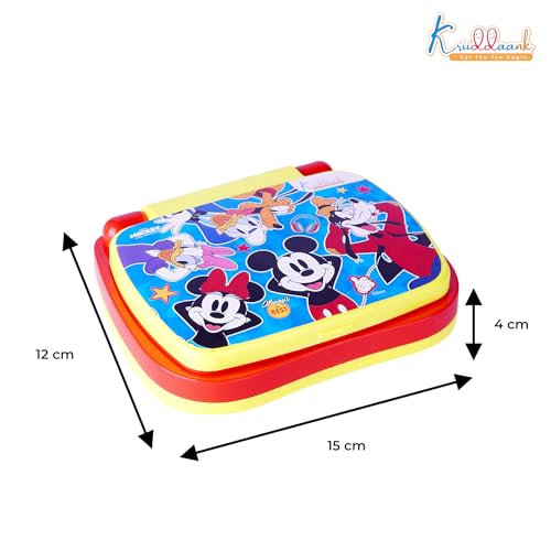 Image of Disney Mickey Mouse Educational Laptop Toy for Kids - Interactive Alphabet & Number Learning Tool, Music & Sounds,Screen-Free Tech Toy for Boys & Girls Ages 3+, Safe & Portable Learning Aid