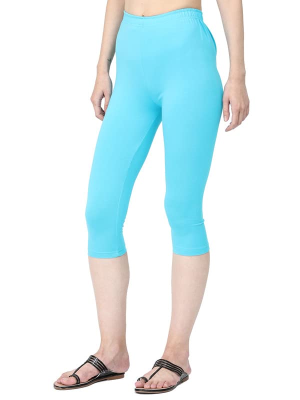Image of Robinbosky Premium Stretchable Cotton Capri Legging for Women | Suitable for Formal wear & Casual wear | High-End Elastic Makes. The Leggings Squat Proof and Durable for Travel, Yoga, & Workout.