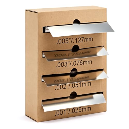 Image of Frienda 4 Rolls 301H Stainless Steel Shim Stock Assortment, Full Hard Temper 0.001 inch 0.002 inch 0.003 inch 0.005 inch Thick, 6 inch x 50 inch Metal Shim Roll Set for Machine Shop, Milling, Lathe, Spacing and Alignment