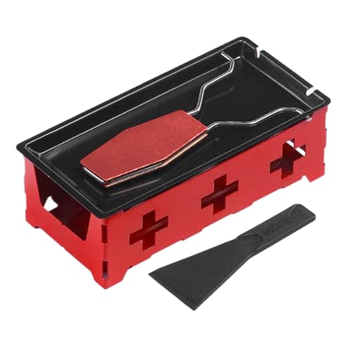 Queso Grill | Mini Plancha 8 sartenes antiadherentes | Aparato de escobilla eléctrica de 1200 W | Bandeja parrilla piedra + plancha, camping jardín, terraza de campamento, 8 personas,