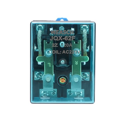 image for Weasch 2Pcs High Power Relay JQX-62F-2Z, Coil Voltage AC 220V 120A, DP