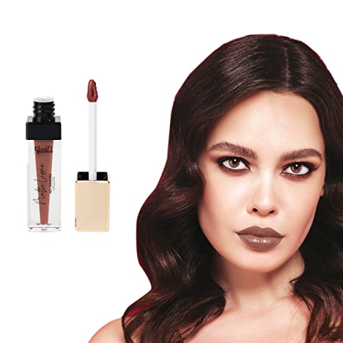 Image of Glam21 Matte Lippie No Transfer Lip Gloss | Lightweight and comfortable| Creamy Matte Formula - 4 gm | Nude Game-24