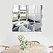 12PCS Wavy Mirror Wall Stickers, Full Length 3D Art DIY Home Decorative Acrylic Sheet Plastic Tiles for Living Room Bedroom Sofa TV Setting Wall Decoration Decor