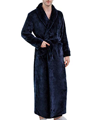Shaoyao Bata de Baño Franela para Unisex Hombre Mujer Albornoz Hombre Armada L
