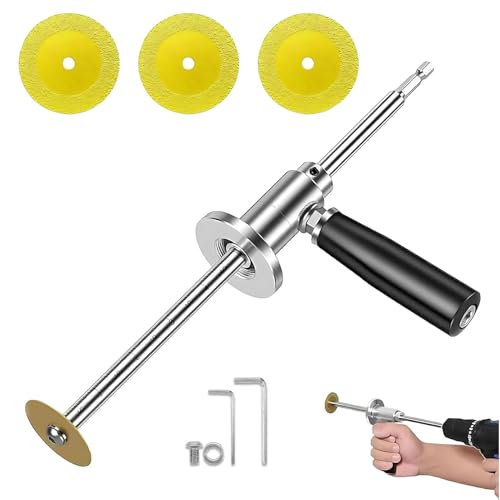 Image of Inside Pipe Cutter for PVC Pipe Cutter, with Diamond Grit Cutting Wheel and Handle, Fit for 1-1 /2 Inch to 8 Inch,7 Inch Adjustable Cutting Depth,1 /4in Hex Shank Fit for Impact Drivers