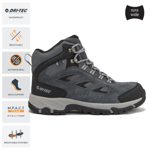 Image of HI-TEC Yosemite WP Mid Waterproof Hiking Boots for Men, Lightweight Breathable Outdoor Trekking Shoes