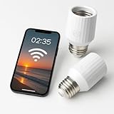 LoraTap Smart Wi-Fi Light Bulb Socket Adapter, Voice for Alexa/Google, Smart Life App Group & Timer, 60W Max, Incandescent Compatible, E26/E27, 2 Pack