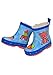 maximo Kindergummistiefel, Babygummistiefel, Naturgummi, Winterfutter mit kurzem Schaft, blau mit Motiv Teddy, handbemalt, jeder Stiefel EIN Unikat (19 EU)