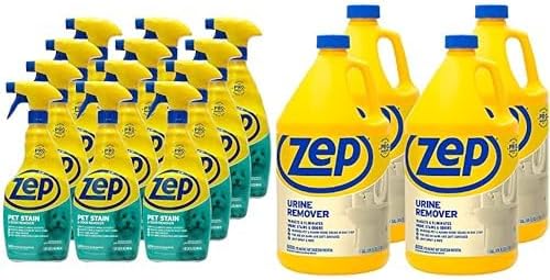 Zep Pet Stain and Odor Remover Urine Remover - ZUPETODR32 32 oz & ZUURMV128 128 oz - Targets and Eliminates Urine Odors and Stains