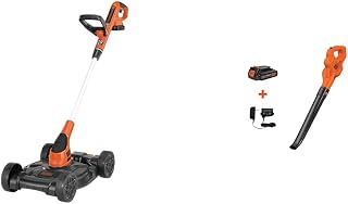 Cordless Lawn Mower, String Trimmer, Edger, 3-in-1 (MTC220) & 20V MAX Cordless Blower, 130 MPH, Lightweight Sweeper for Hard Surfaces and Mulched Areas (LSW221-CA) Orange