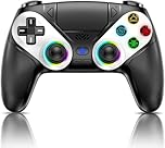 Dinosoo RGB Wireless Controller for PS5, Compatible with PS5 Pro/Slim/PC, Dual Vibration, Marco/Turbo Function, Back paddles, 3.5mm Audio Jack, 6-Axis Motion Control Gamepad with Speaker-Black