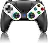 Dinosoo RGB Wireless Controller for PS5, Compatible with PS5 Pro/Slim/PC, Dual Vibration, Marco/Turbo Function, Back paddles, 3.5mm Audio Jack, 6-Axis Motion Control Gamepad with Speaker-Black