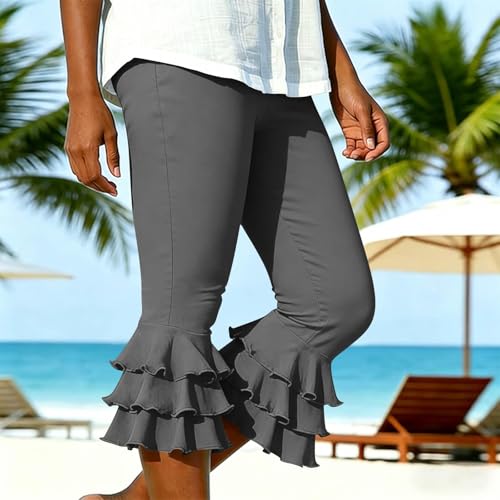 Bakgeerle Capri Leggings for Women Tummy Control Thin Exercise Workout Pants Soft Bootleg Legging Capris Breathable Cozy Active Yoga Capris Running Booty Lifting Yoga Pants Dance Cropped Leggings — view 3