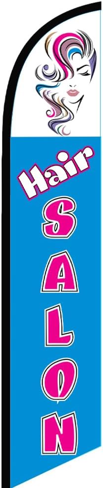 Haircuts (White) Advertising Feather Flag 12ft - Replacement Flag Only (without Poleset)