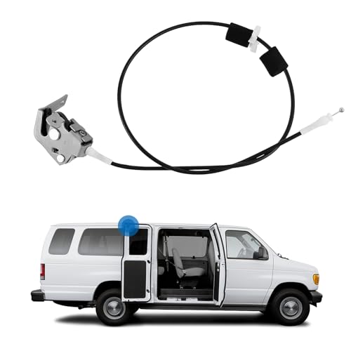 Replacement Door Upper Latch and Cable Assembly Compatible for Ford Econoline E150 E250 E350 Van 1992-2014 (1, Right Hinged Door(Left40% Upper)) AC2Z-15264A26-B AC2Z15264A26A