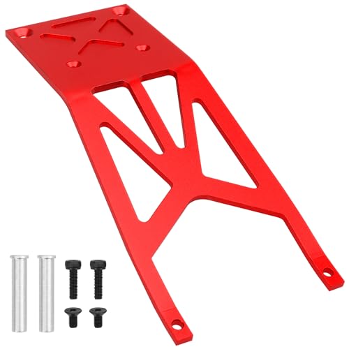 Image of Aluminum Front Skid Plate Skidplate #5837 Compatible with Traxxas Slash 2WD 1 /10 RC Car Upgrade Parts (Red)