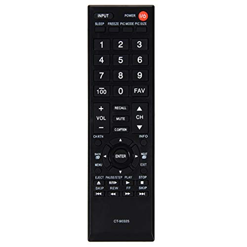 InTeching CT-90325 TV Remote Control for Toshiba 22AV600U, 23L2300U, 24L4200U, 26SL400U, 29L1350U, 32L4200U