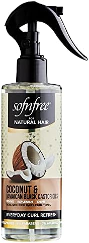 بخاخ منعش للشعر الكيرلي بزيت الخروع الاسود الجامايكي وجوز الهند من سوفن فري سعة 240 مل