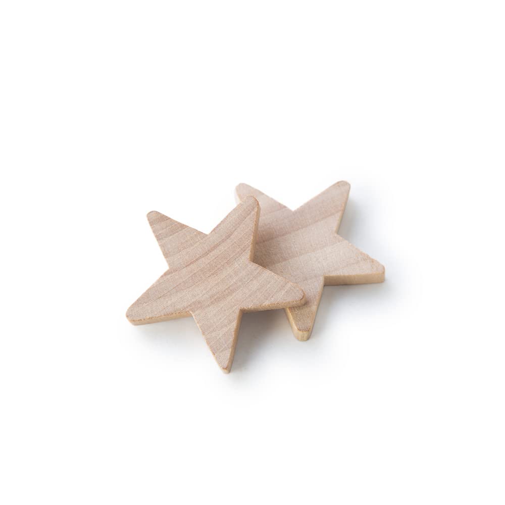 Holzsterne Natur, 3,8 Cm, 100 Stück - Unbehandelt Zum Basteln