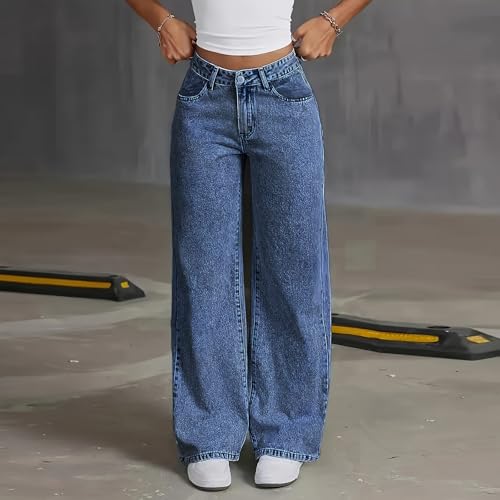 Wide Leg Jeans Woman Low Rise Stretchy Baggy Jeans Trendy Straight Leg Jean Tummy Control Boyfriend Jean3