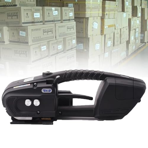 JMOUZHG Herramientas de banda de mano, máquina de flejado eléctrica para correa de PP/PET, con 2 baterías de 4000 mAh, herramienta de flejado automático