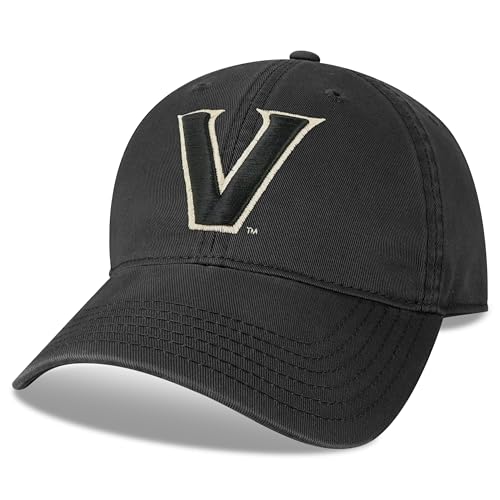 Legacy NCAA Officially Licensed Baseball Hat, Vanderbilt Commodores, Lightweight Cap for Men & Women, Relaxed Twill Adjustable (EZA), Black, One Size Fits Most, Adjustable Fabric Closure