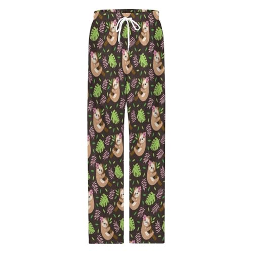 Cute Sloth Comfy Pajama Pants Adjustable Sleepwear Beach Pants for Men4