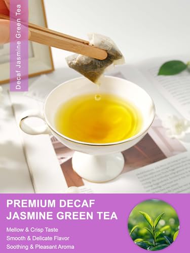 Image of TeeLux Decaf Jasmine Green Tea Bags, Decaffeinated Jasmine Tea, 100 Count