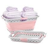 Pop & Load Collapse & Store 1 Large 25' Slim Collapsible Plastic Laundry Basket, Space Saving...