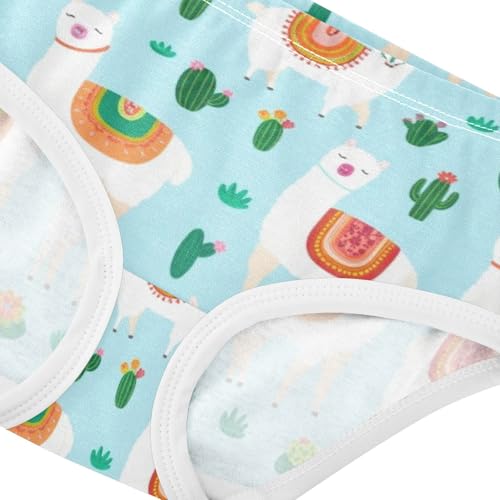 Cute Cartoon Llamas Blue Cute Panties Girl Girls Underwear Toddlers Cotton Pattern Briefs Undies Kids 2t4