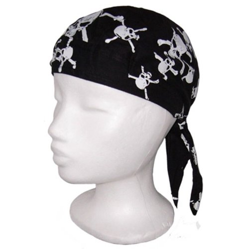 BestSaller 1326 Piraten Bandana Tuch aus 100% Baumwolle, schwarz mit Totenköpfen, schwarz (1 Stück) Cover
