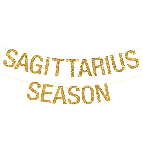 Schütze Saison Banner, Schütze Geburtstagsdekorationen, Sternzeichen Geburtstag Party Dekor Gold Glitter Cover