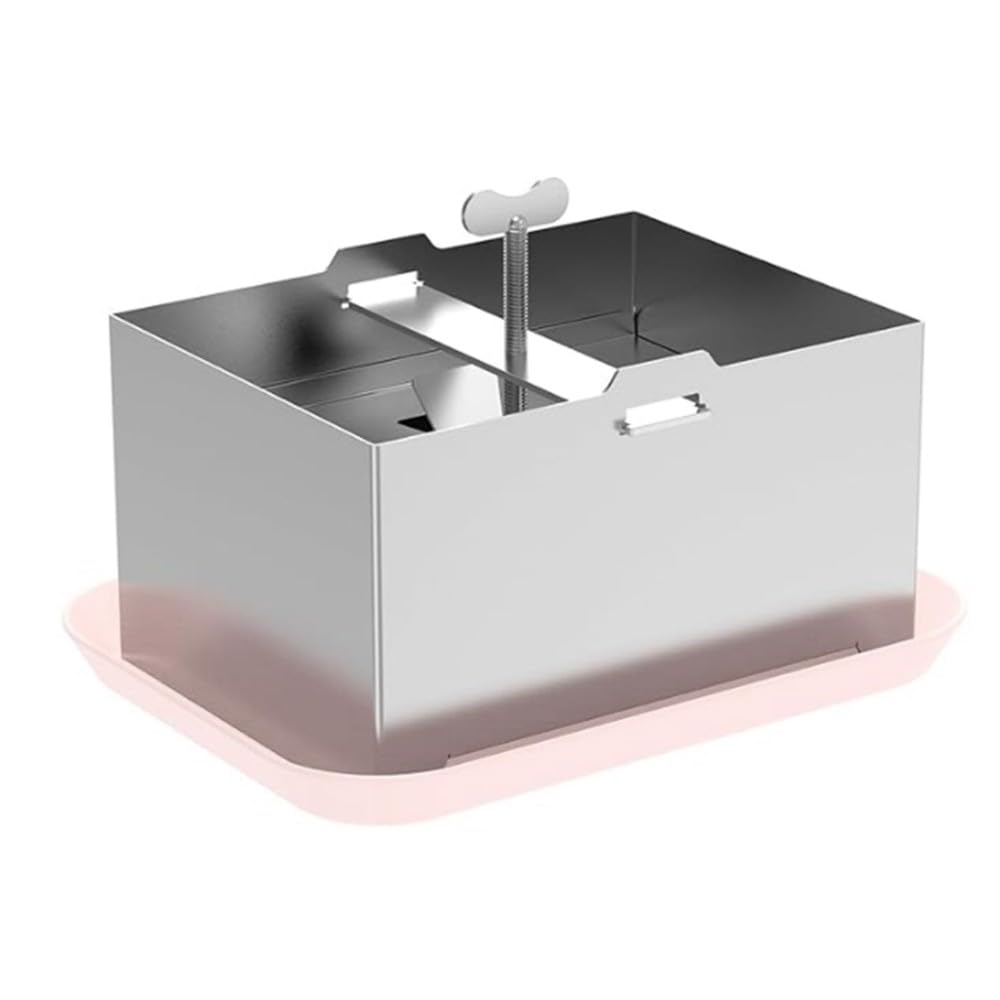 Hndhbfgrt Tofu Press Stainless Steel,SUS304 for Making Pounds with Drainage System Hole, Includes Presser Towel& Drip Tray, for Pan Cake Makers Paneer