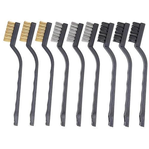 Image of 9-Piece Deep Cleaning Brush Wire Brush Set for Removing Weld Slag Rust Grill Cleaning Paint Scrubbing etc