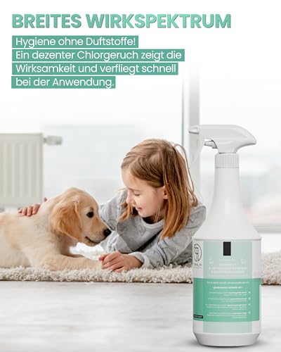 5L Haustier-Hygiene-Spray & Desinfektionsmittel für Hund, Katze & Co | Planet Sensitive® wirksam gegen Bakterien, Viren, Pilze & Sporen | Geruchsbeseitigung | Made in Germany | Kanister