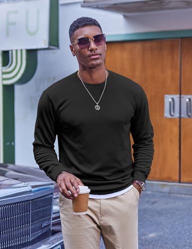 COOFANDY Men's Fleece Crewneck Sweatshirt Casual Long Sleeve Pullover Fall Winter Warm Sweatshirts Fashion Pullovers2