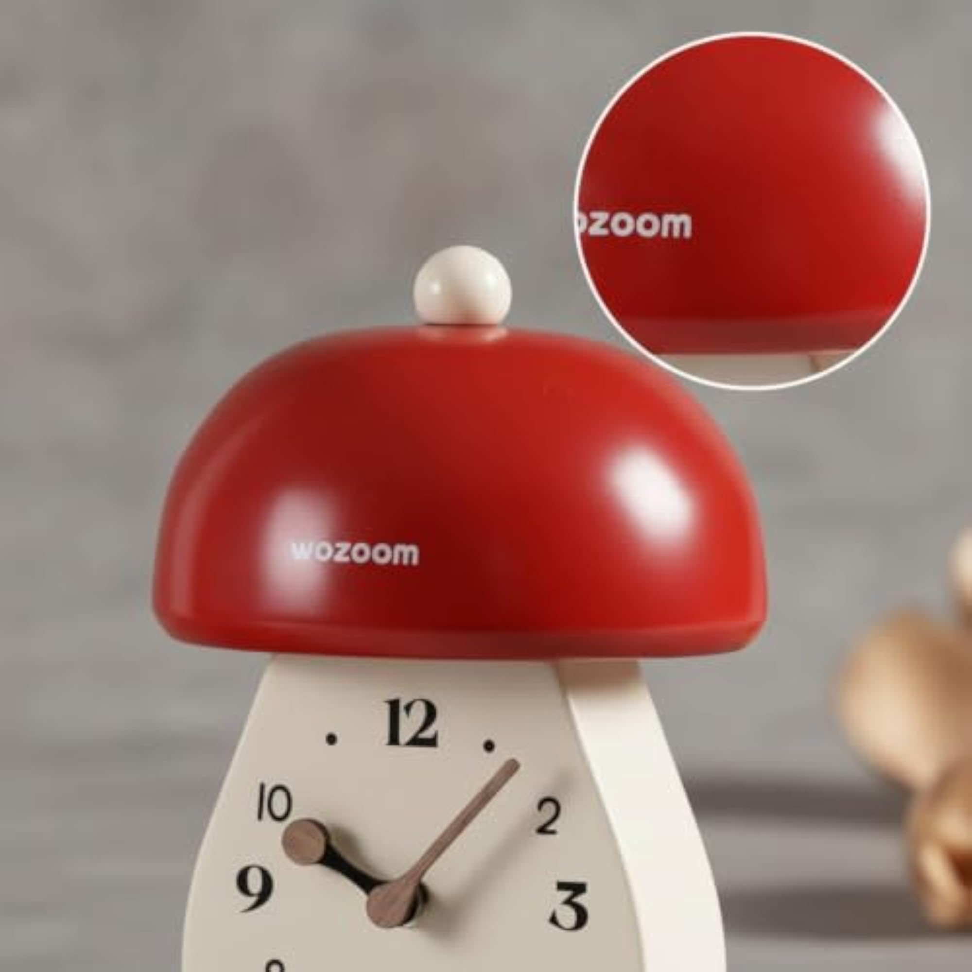Decorative Fungus Clock, Modern Desktop Analog Timepiece