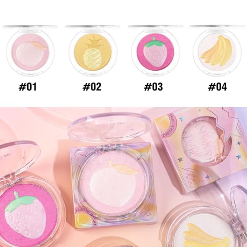 Highlighter Makeup Contour Palette, Long Lasting Shimmer Blush Luminizer, Smooth Highly Pigmented Glow, Highlighting Bronzer Powder Easy to Extend, Glitter Natural for Face Body 9g (#01 Peach) - Image 8