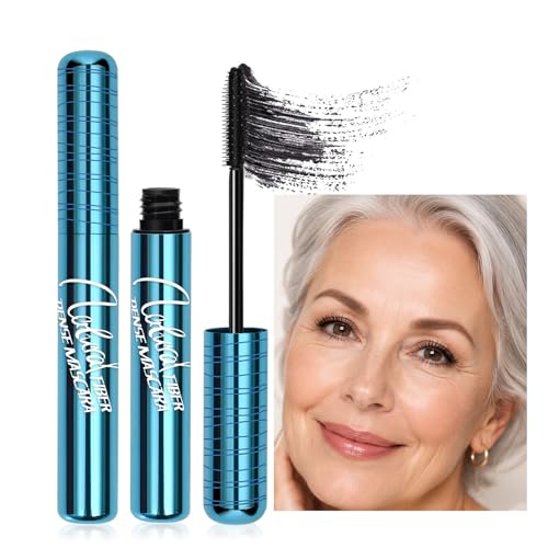 2 Pack Volumizing Mascara for Older Women 60 Plus - Lengthening & Thickening Formula, Smudge-Proof, Clump-Free, Waterproof Mascara for Thin Lashes, Ultra-Defining Lash Lift for Mature Eyes (Black, 2)