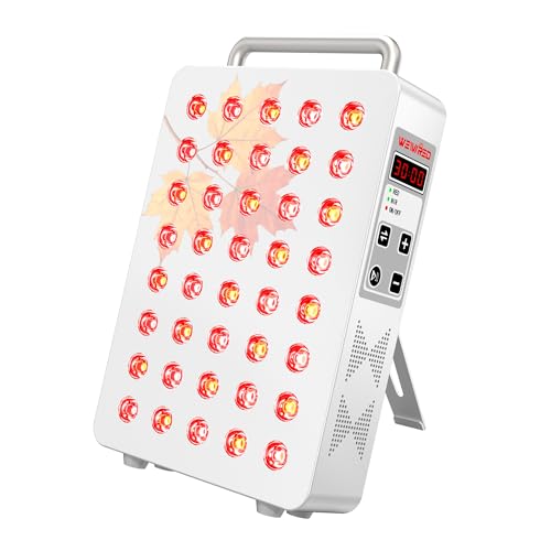 Image of Red Light Therapy Panel, 5 Wavelength 40 Dual Chip LEDs Red and Near Infrared Lamp Therapy Device with Timer & Stand for Body Pain Relief Face Skin Health Sleep