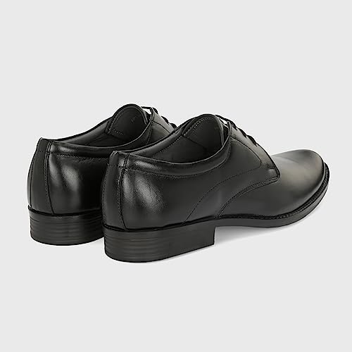 Image of Blue Leather by Centrino Genuine Leather Lace-up Men's Formal Shoe | Stylish with Soft Cushioned Insole | Trendy Lace-Up Design | Durable Leather with Anti-Skid Sole | Perfect for Formal Wear (3901)