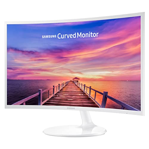 Image of SAMSUNG CF391 27 inch Full HD Curved Widescreen LED Monitor, White - 1800R, FHD 1920 x 1080, 4 ms, 16:9, 3000:1, HDMI, D-Sub and Headphones Inputs