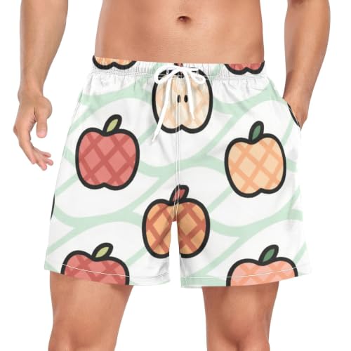 Traje de baño de secado rápido para hombre con acabados premium de rayas y frutas