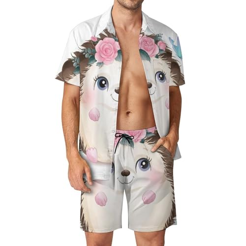 Ensemble Chemise Hawaïenne Homme Short et Pantalon de Plage pour Vos Vacances d'Été en S