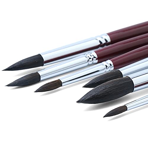 Transon Squirrel Hair Round Paint Brush Set for Watercolor Gouache Ink Acrylic Art Painting Short-Handle by TRANSON - Image 5