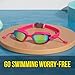 PULSEIT Swimming Goggles, Pink, Mirrored Lenses, Adjustable Strap, Anti-Fog
