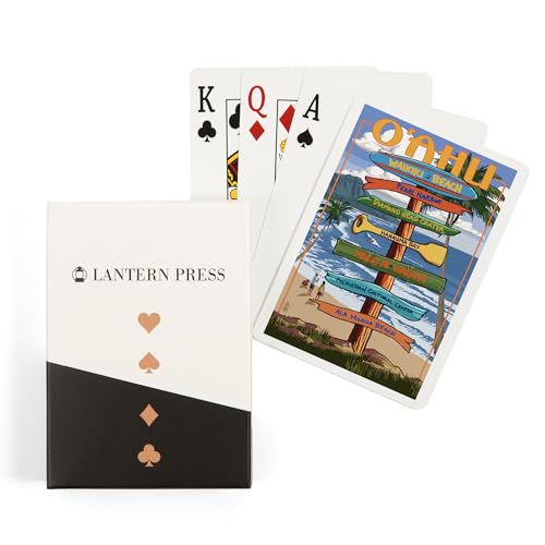 Lantern Press Waikiki Beach, Hawaii, 52 naipes póker