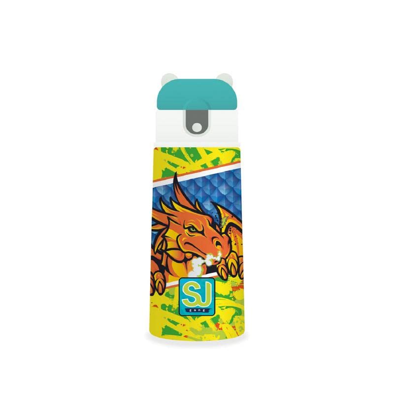 Borraccia Termica 500 Ml In Acciaio Inox 304 - Design Gattino SJ Gang - Con Cannuccia, Mantiene Caldo 12h/Freddo 24h
